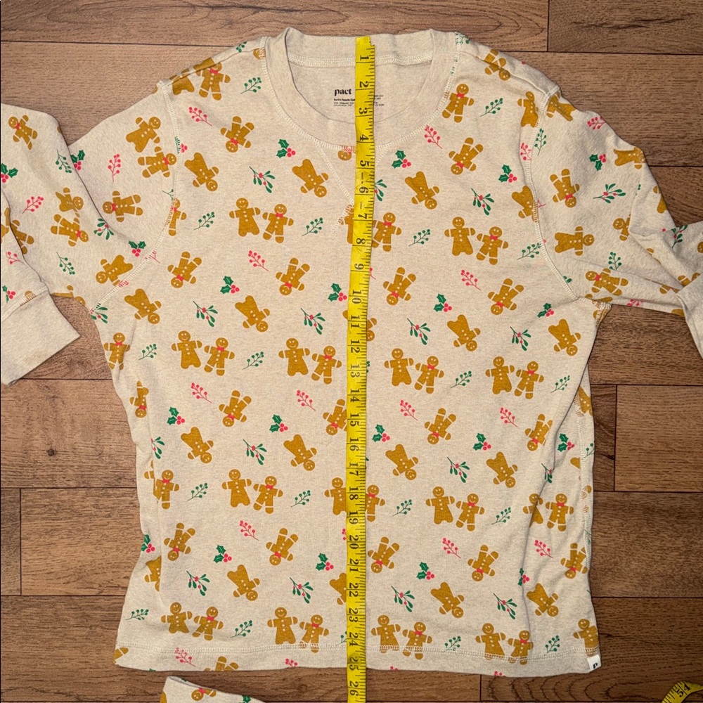 Pact Size Large Unisex Pajama 2 Piece Set Gingerbread 100% Organic Cotton Comfy - Picture 16 of 16